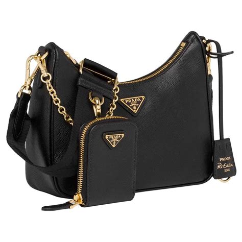 prada re edition gold chain|Prada leather bag.